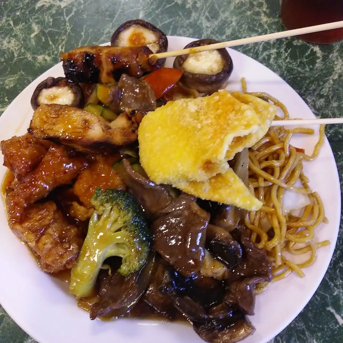 Beef and Broccoli Teriyaki Chicken Crab Rangoon