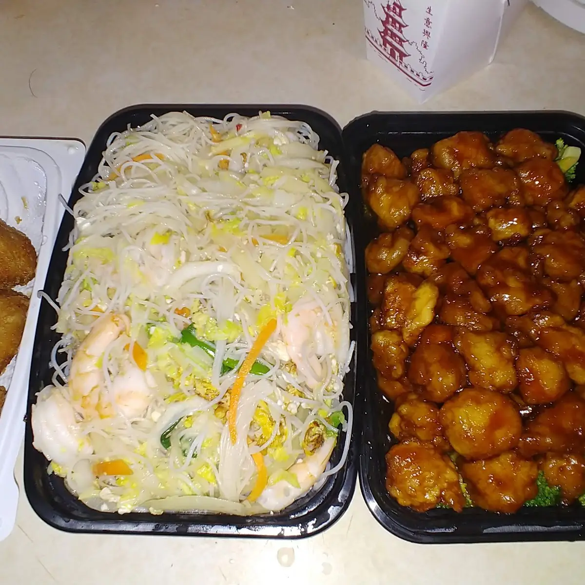 Noodles and General TSO Chicken