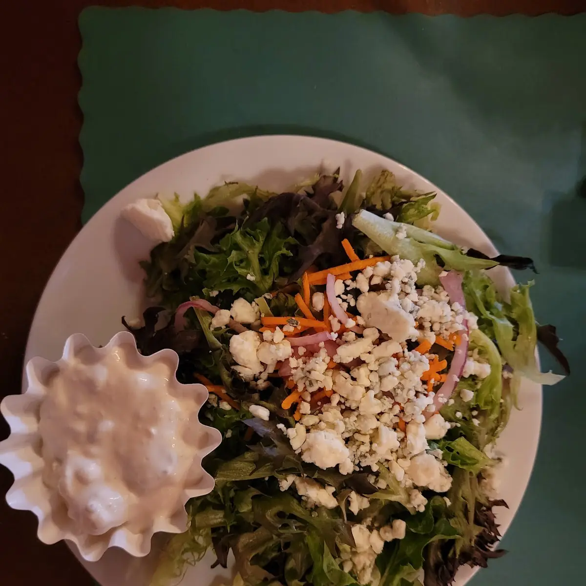 Side Salad w Blue Cheese Dressing and Blue Cheese Crumbles