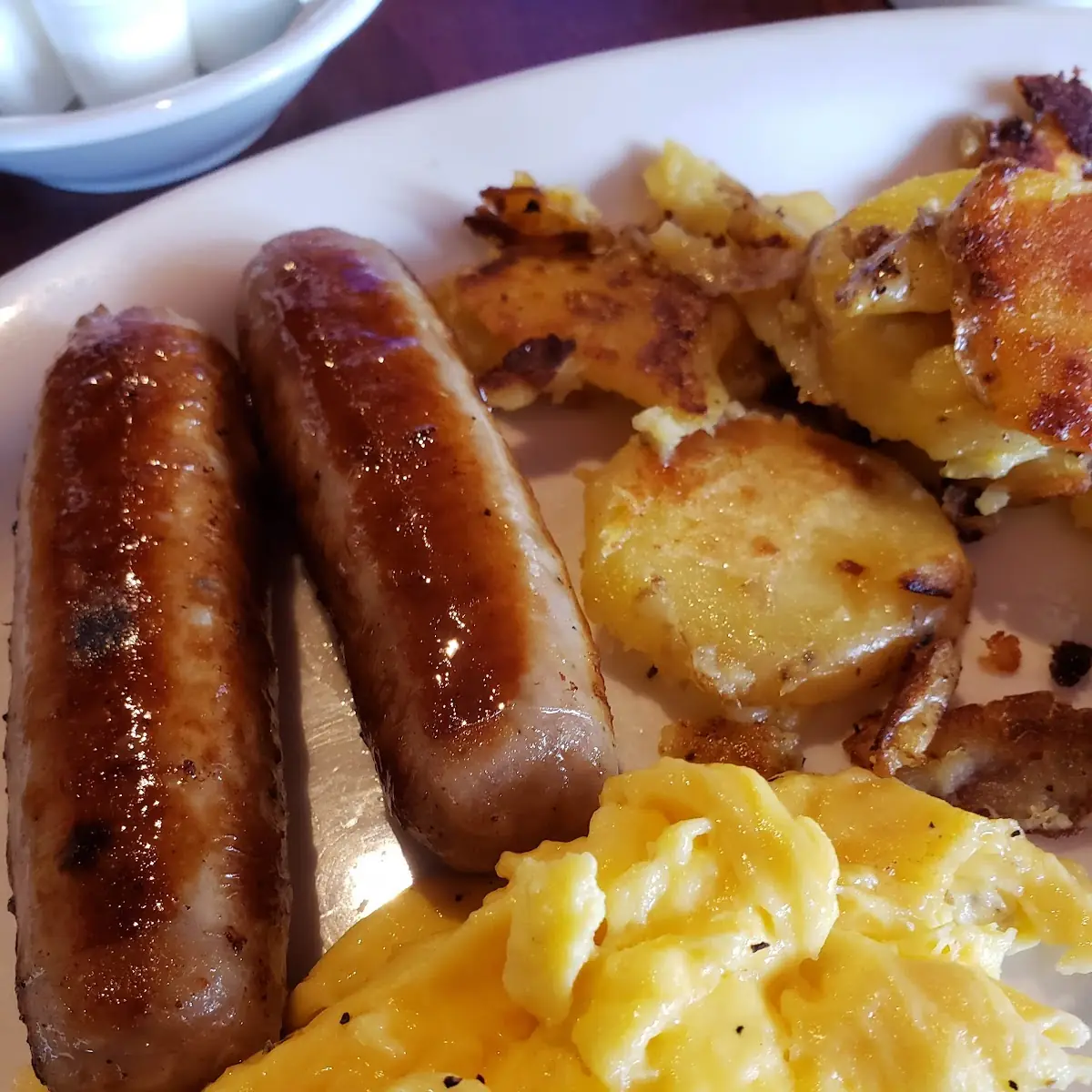 Two Eggs with Sausage and Hashbrowns