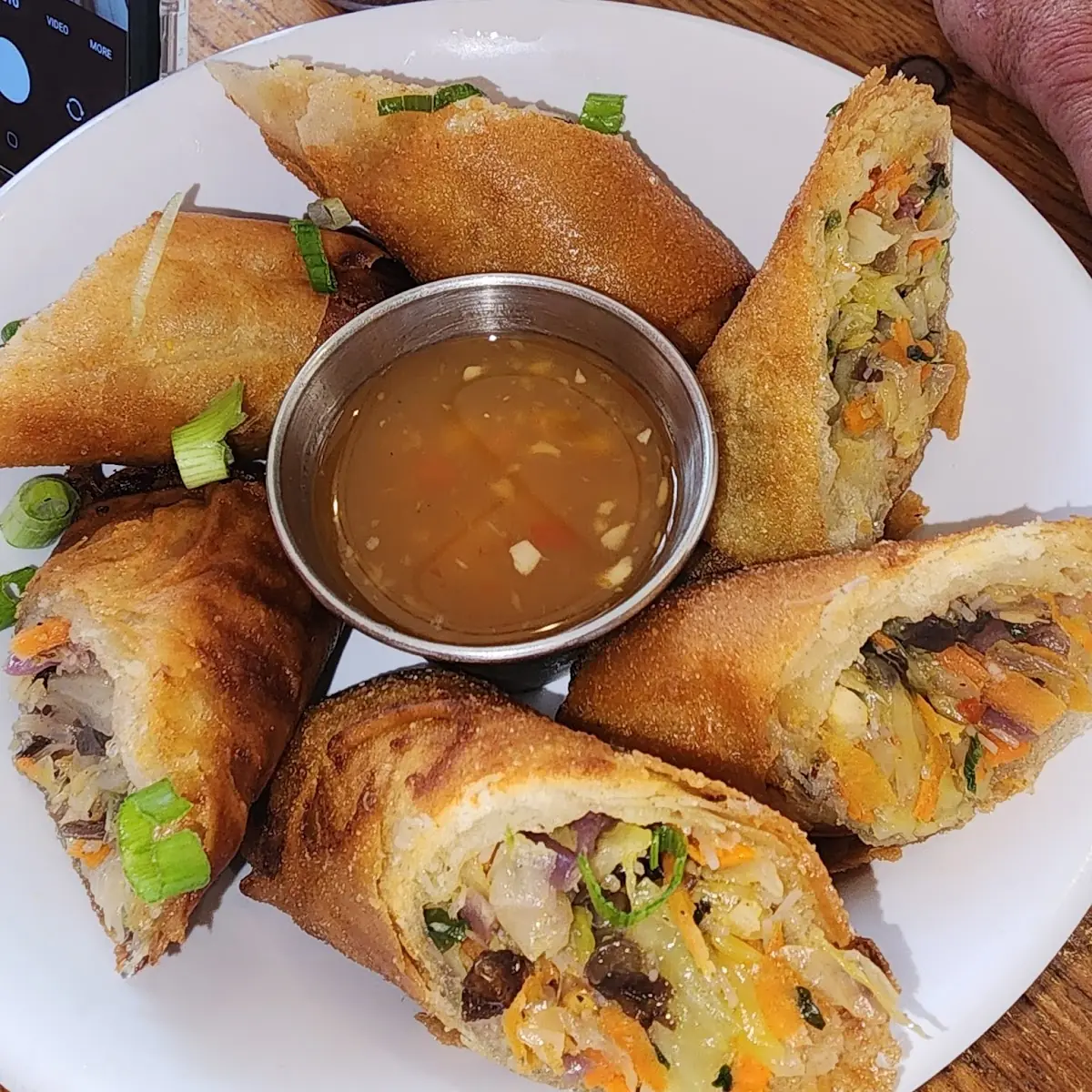 Fried Veggie Egg Rolls with Sweet Chili Sauce