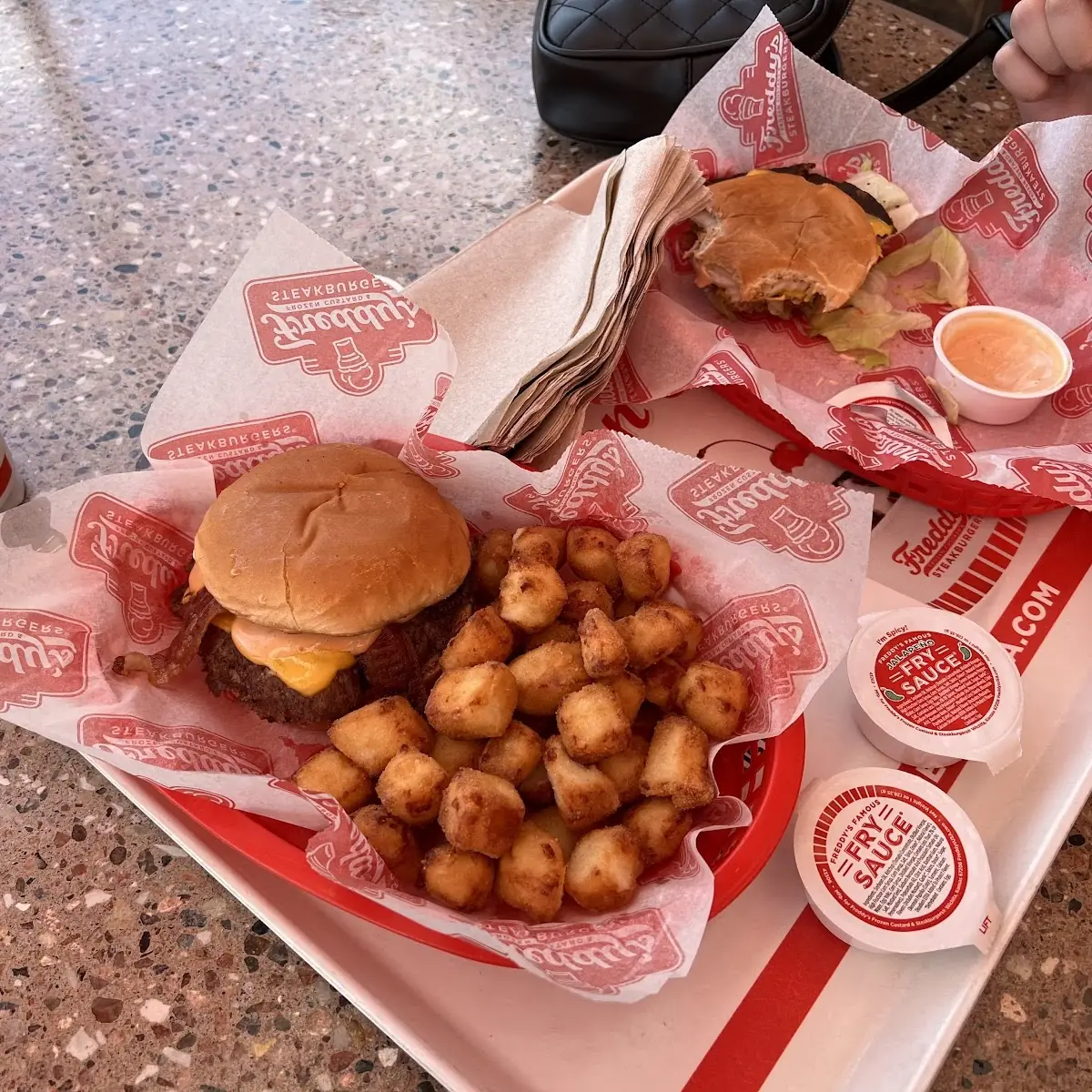 Bacon Double Cheeseburger and Cheese Curds
