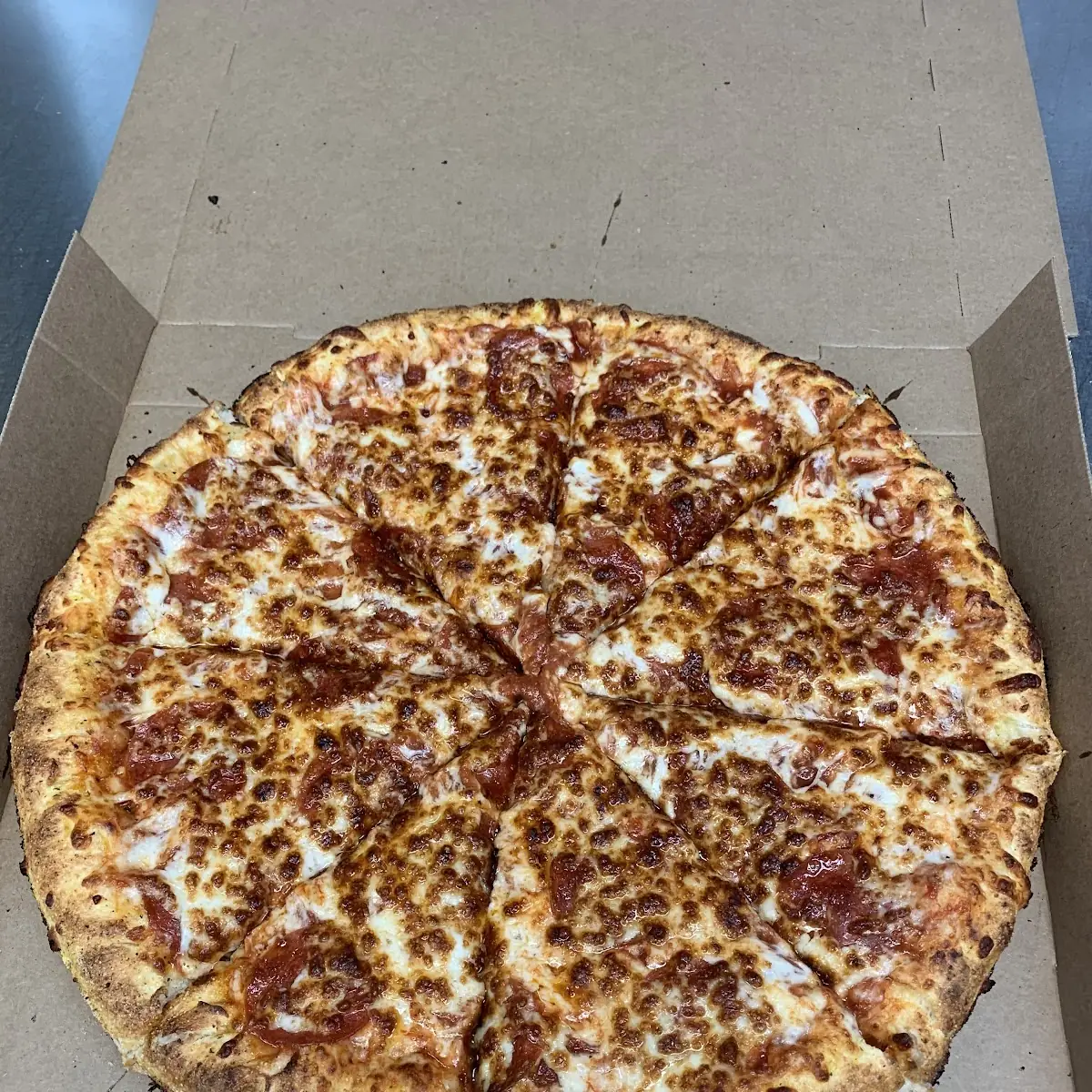 Large Bacon and Pepperoni Pizza with Cheese Stuffed Crust
