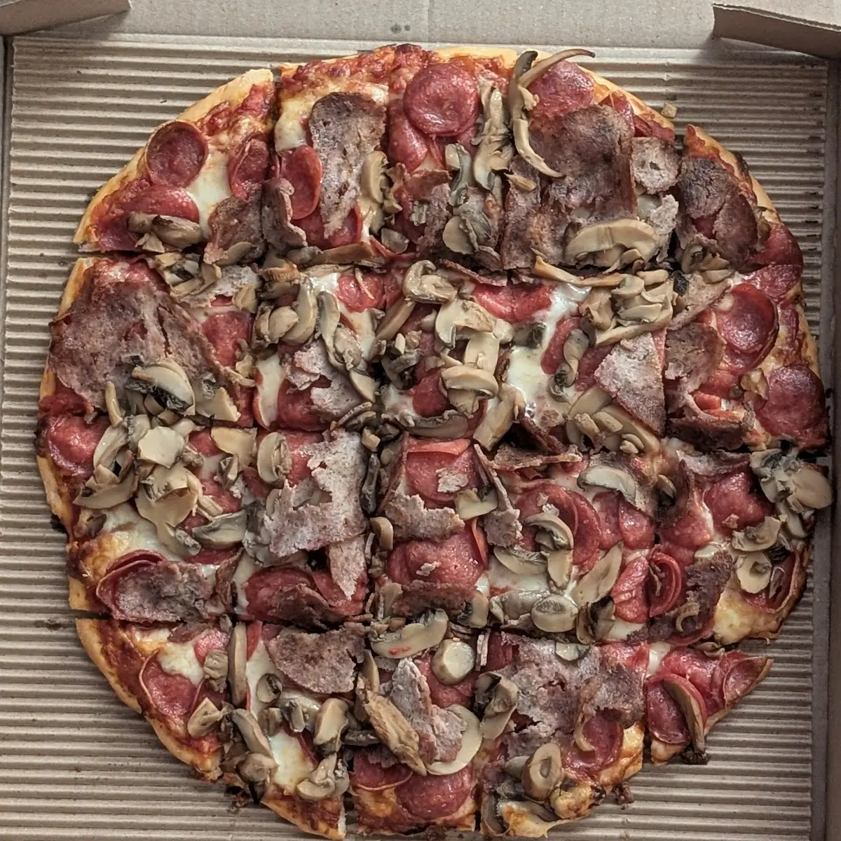 Pep Sausage and Mushroom Pizza