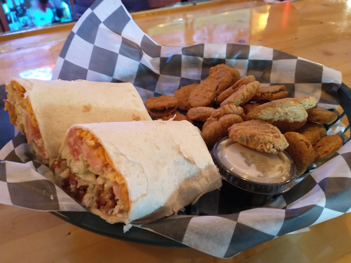 Chicken Bacon Ranch Wrap with Deep Fried Pickles