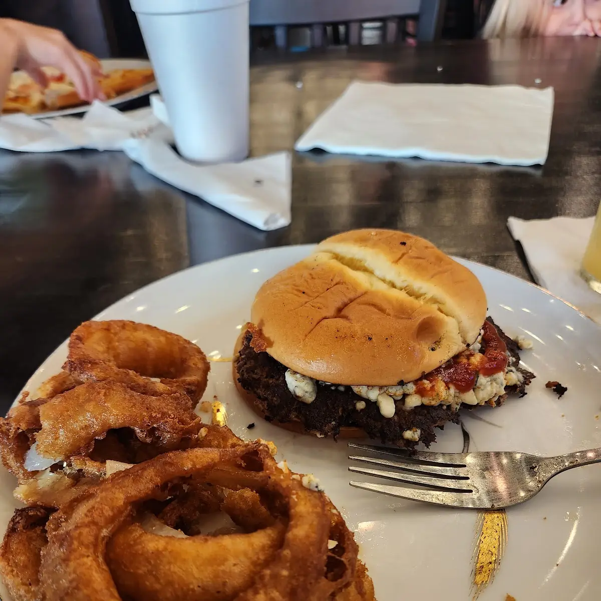 Black and Blue Cheese Burger