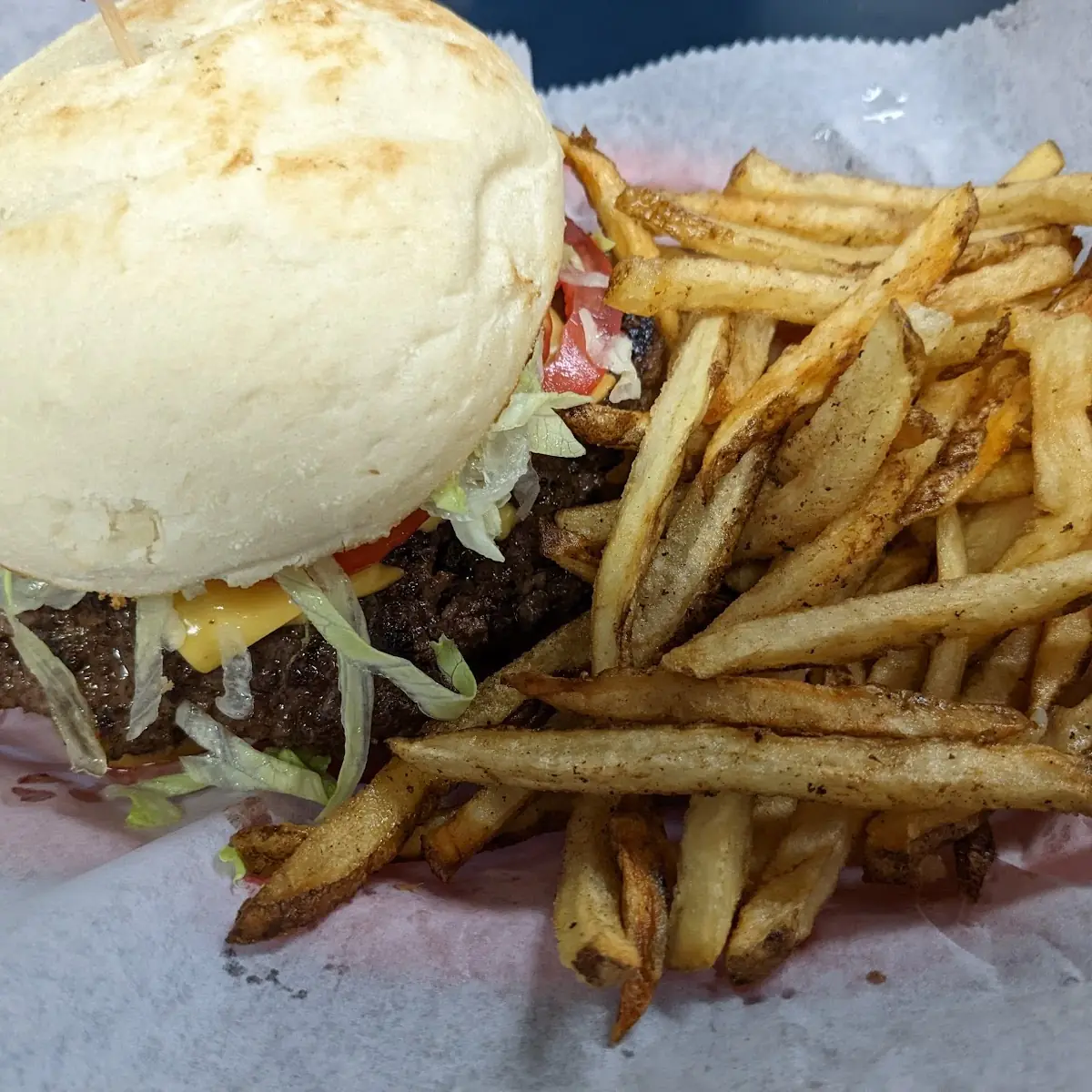 Cheese Burger and Fries