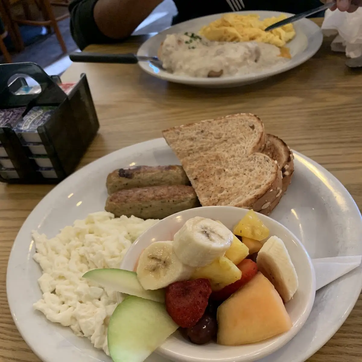 Sausage Egg and Fruit Cup