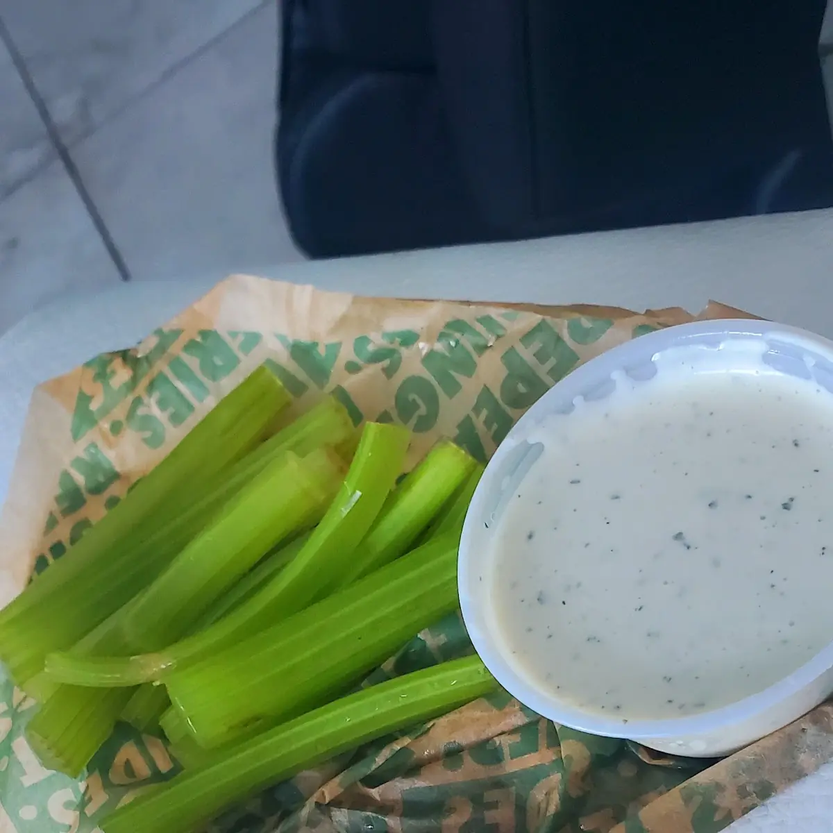 Celery Crunchy and Fresh with Ranch Dressing