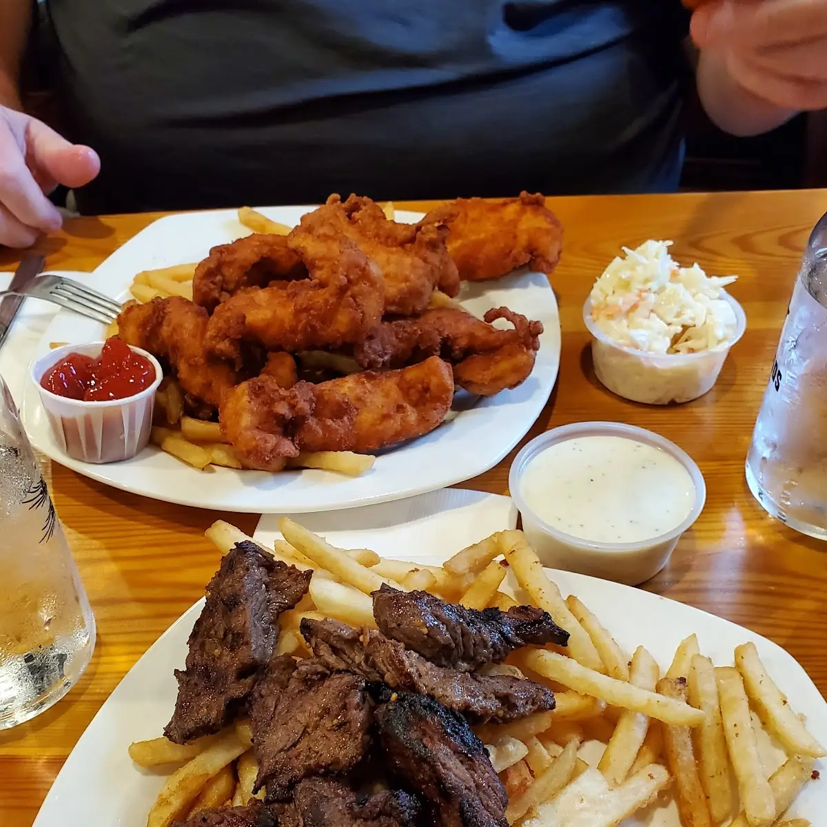 Steak Tips and Beer Battered Chicken Fingers