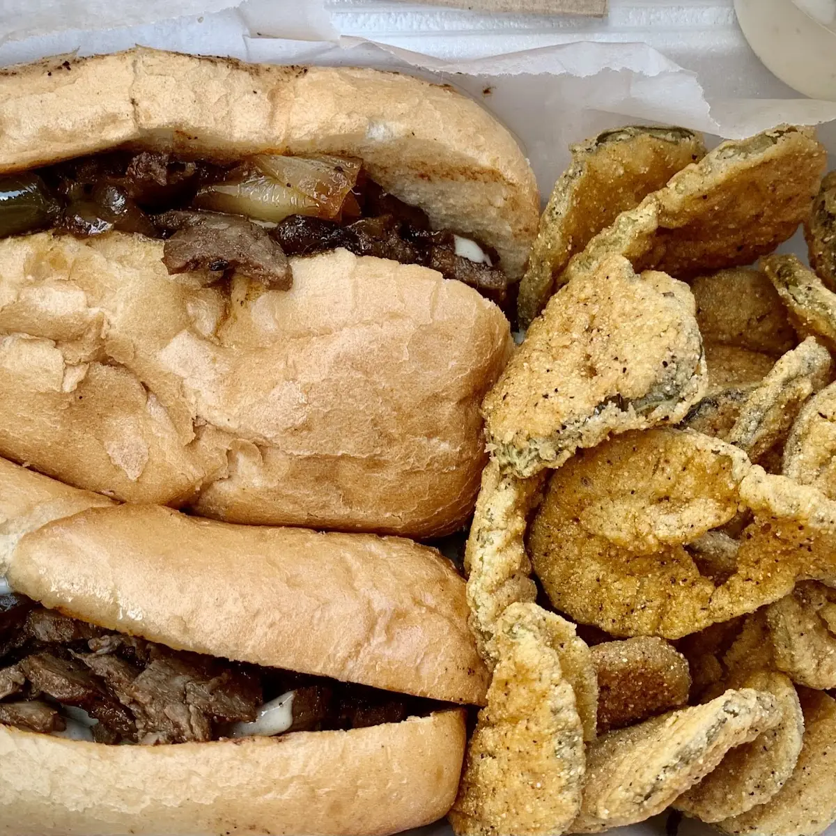 Philly Cheese Steak with Fried Pickles