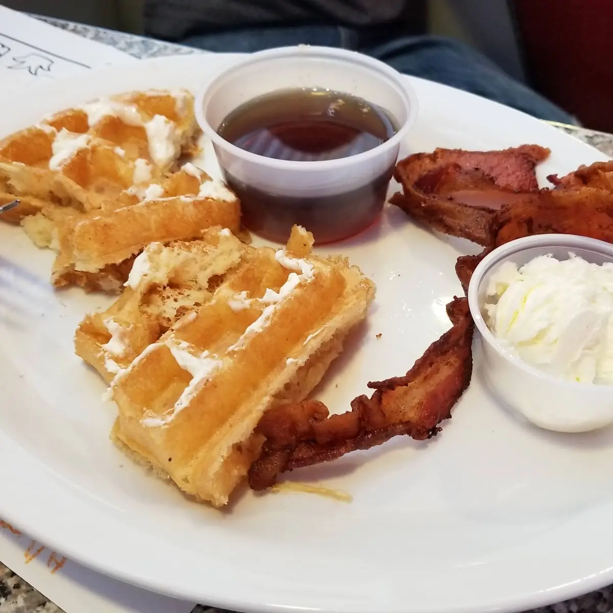 Waffle Pancake Pork Chop & Egg