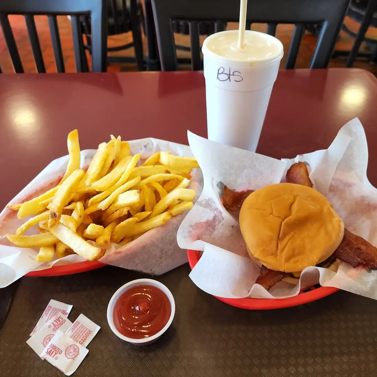 Bacon Cheeseburger Fries and Butterscotch Malt