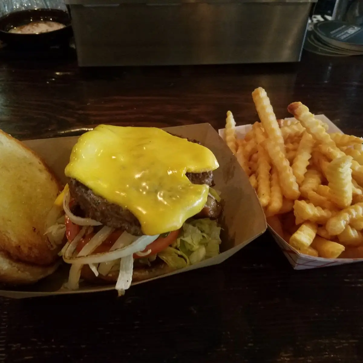 Cheese Burger and Fries