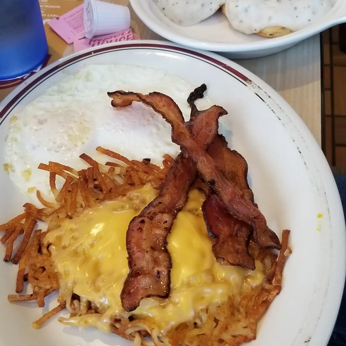 Hash Browns with Bacon and Egg