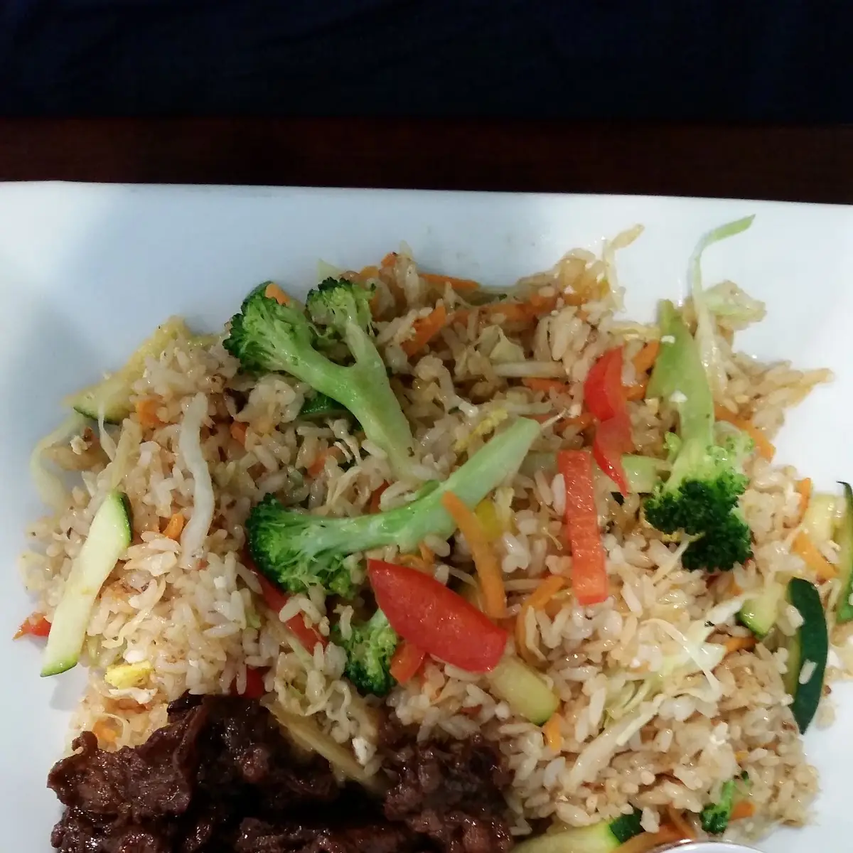 Bulgogi Platter Marinated Beef Roasted Veggies and Fried Rice F
