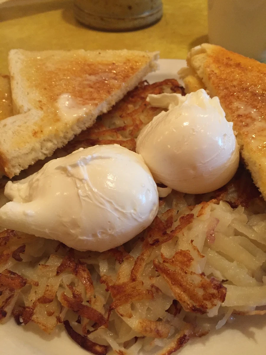 Poached Eggs Cheddar Cheese