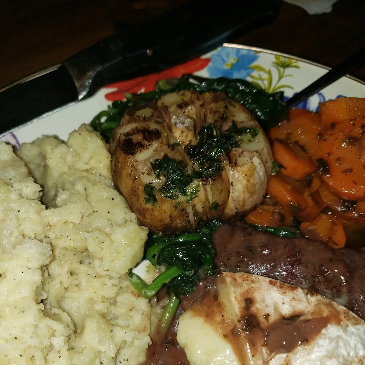 Filet Mignon with Bree Roasted Garlic Bulb