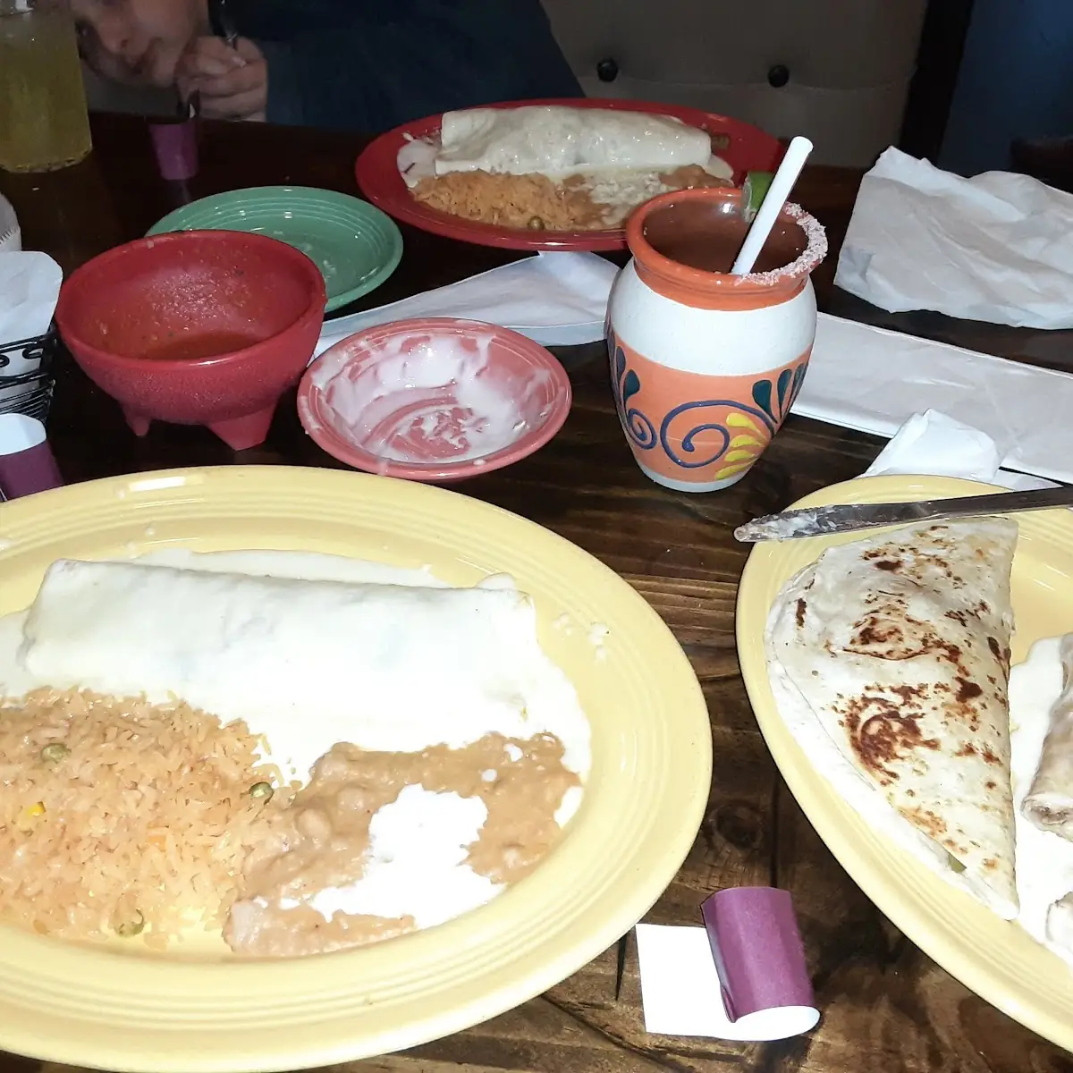 Beef Burrito Chimichanga and Quesadilla