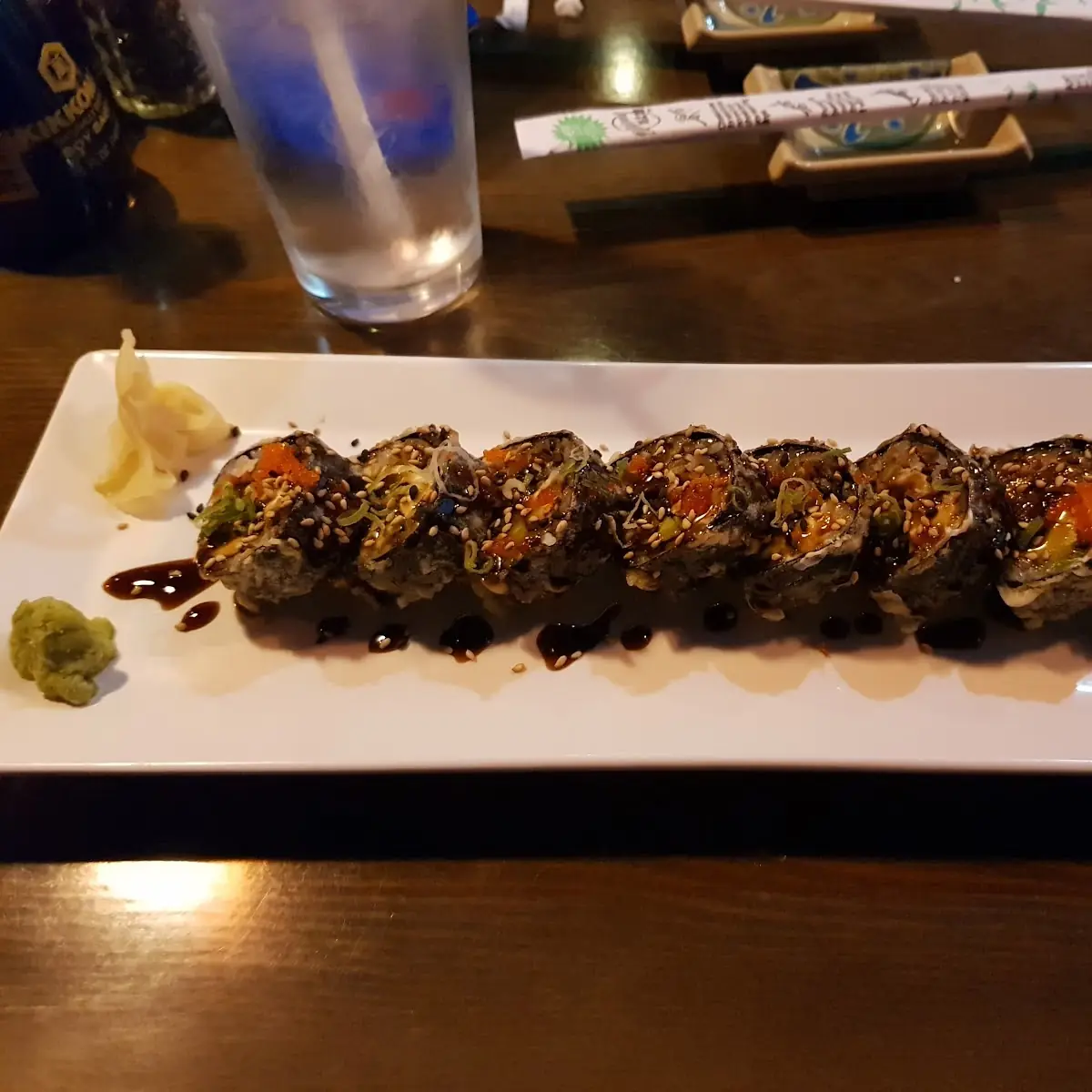 Top Eel Tempura Roll Bottom Tuna Dynamite Roll