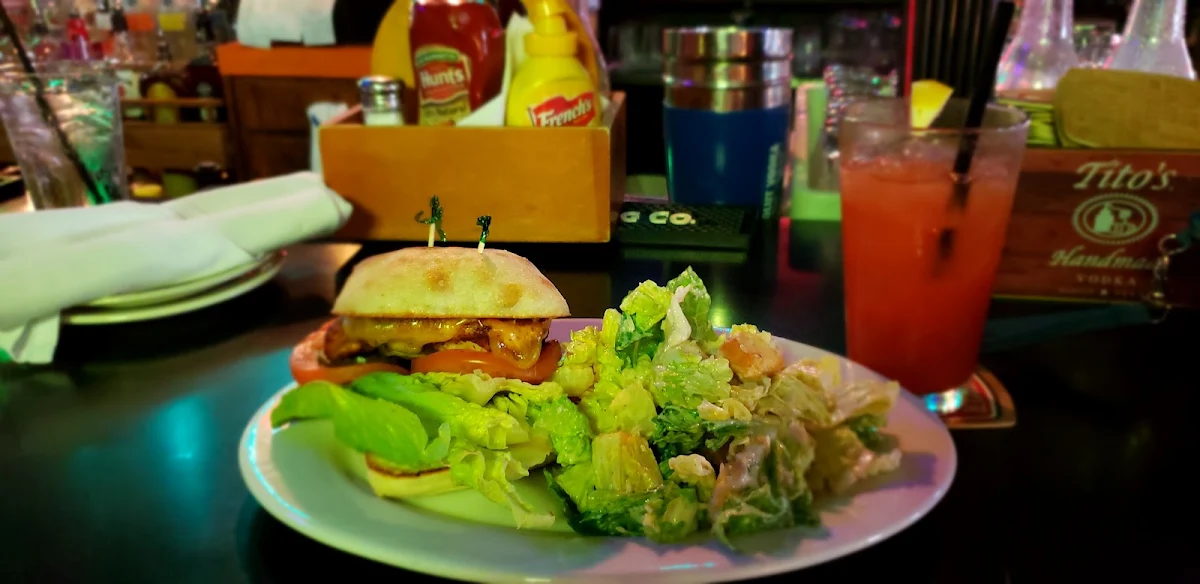 Blackened Chicken Sandwich with a Caesar Salad