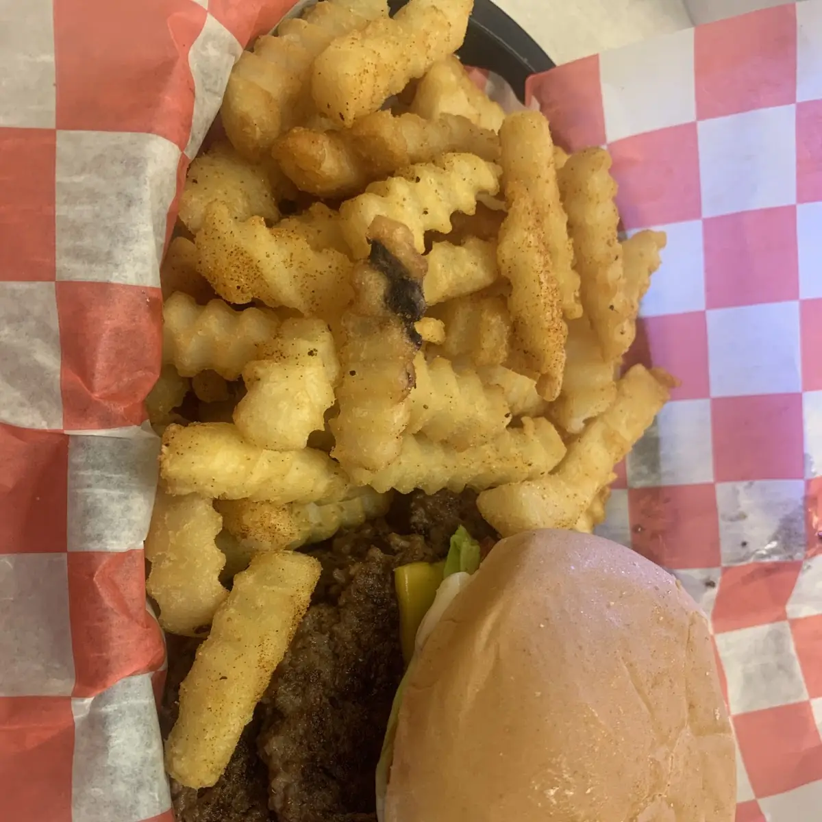Hamburger with Crinkle Cut Fries
