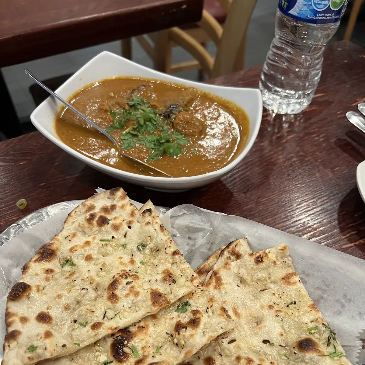 Garlic Naan & Chicken Curry