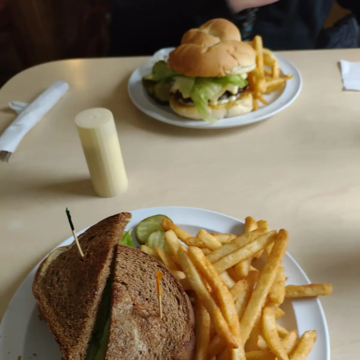 Burger on Rye Bread