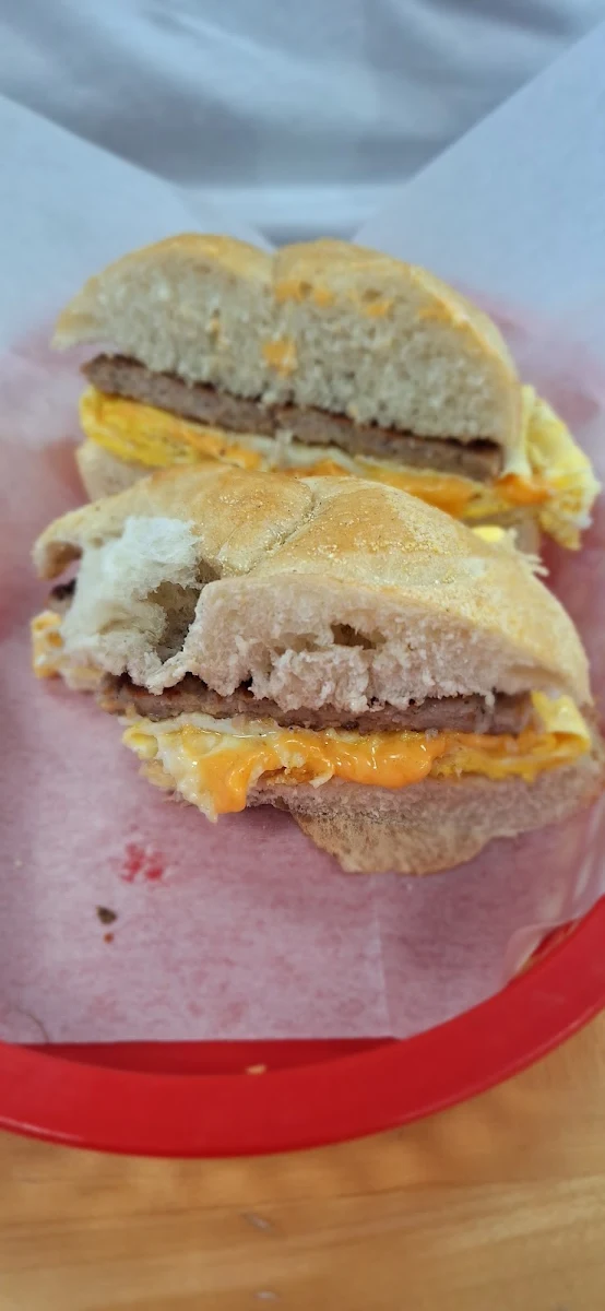Sausage Egg Cheese Bagel Sandwich