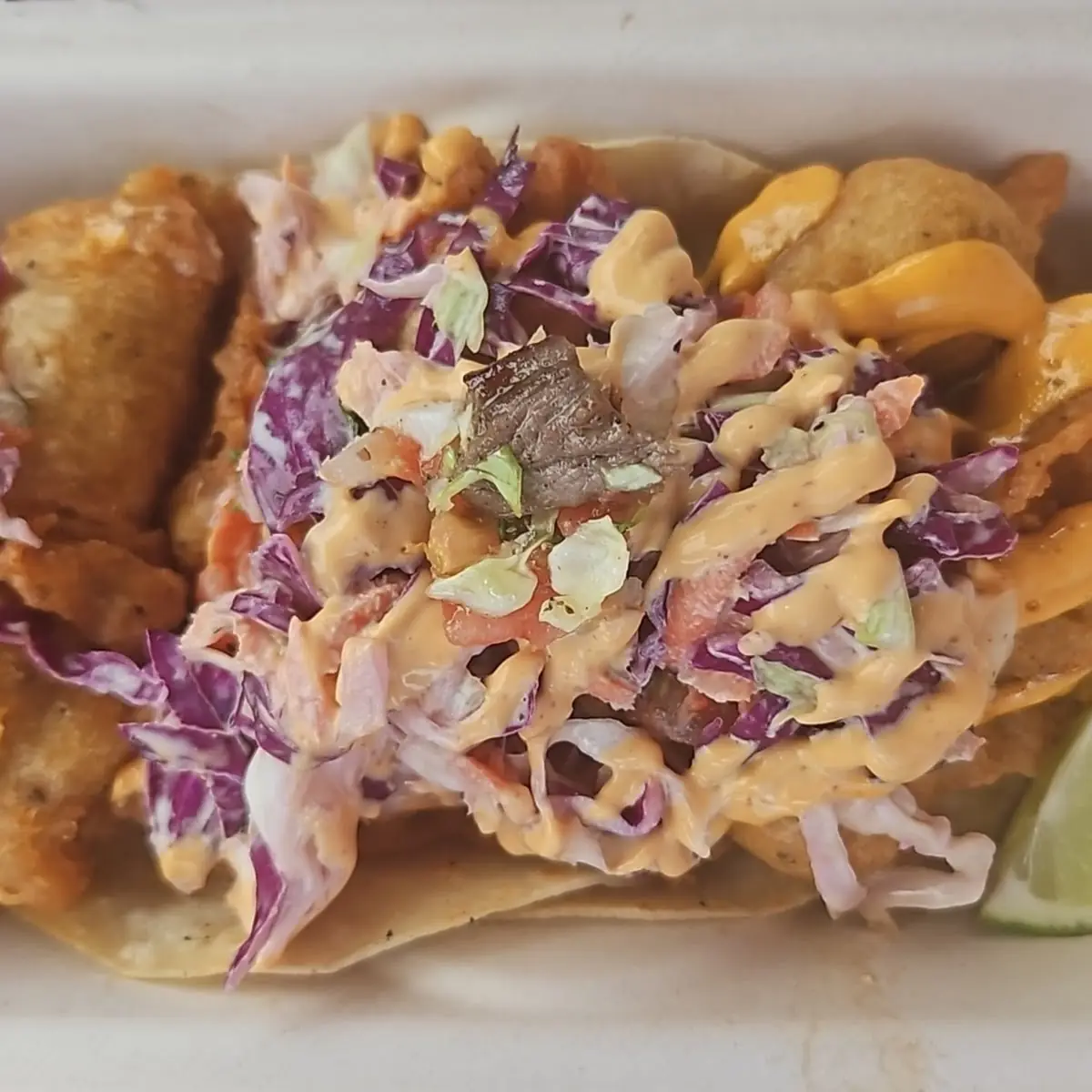 Fried Fish Taco with Slaw