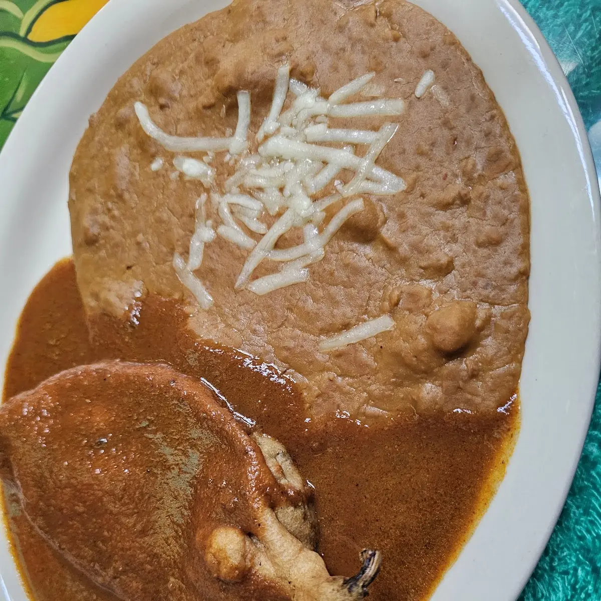 Chili Relleno with Refried Beans