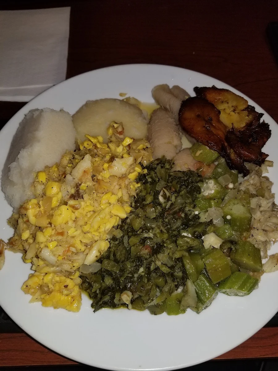 Calaloo & Saltfish Available Vegetarian Style