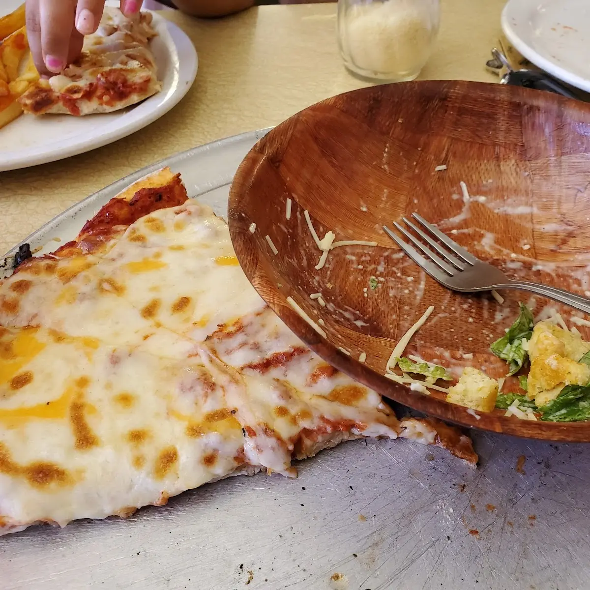 Cheese Pizza and Cesar Salad