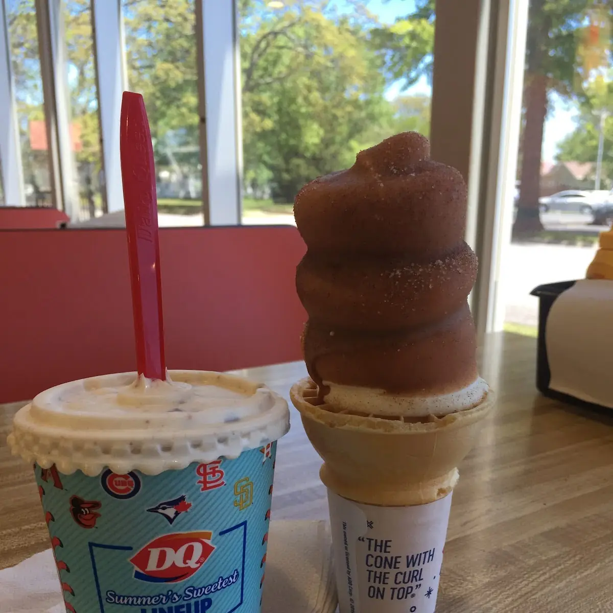 Churro Flavored Vanilla Dipped Cone