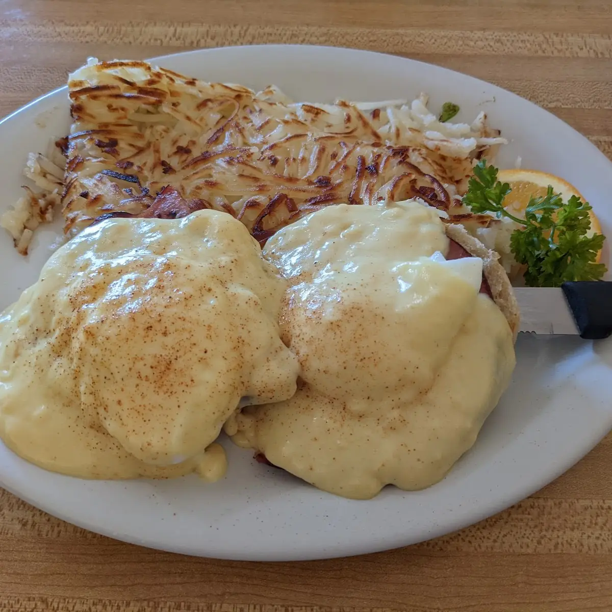 Eggs Benedict with Hash Browns