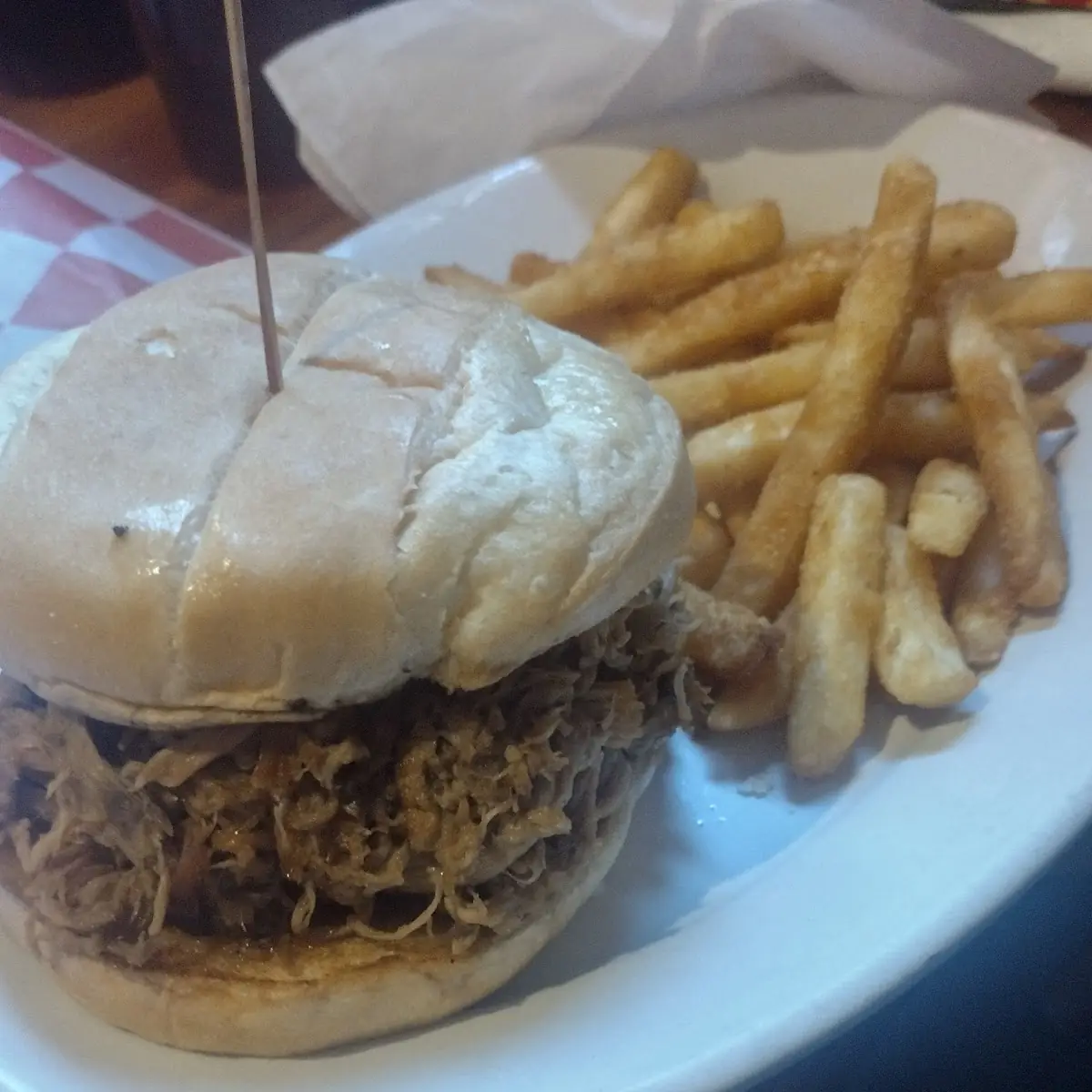 Pulled Pork Sandwich and Fries