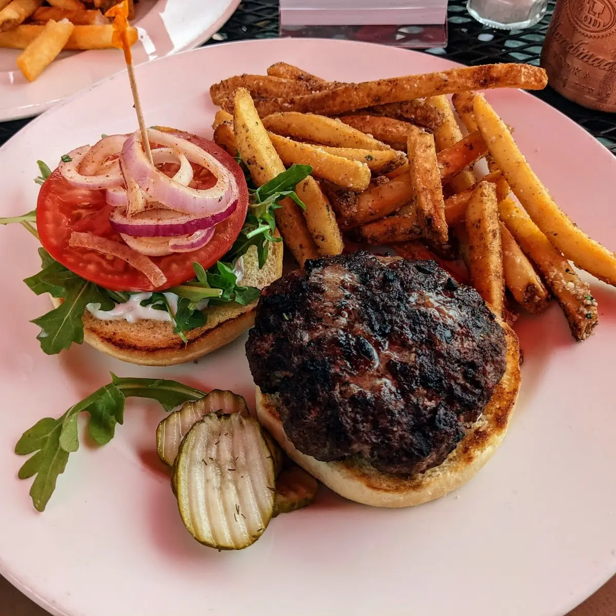 Lamb Burger and Fries