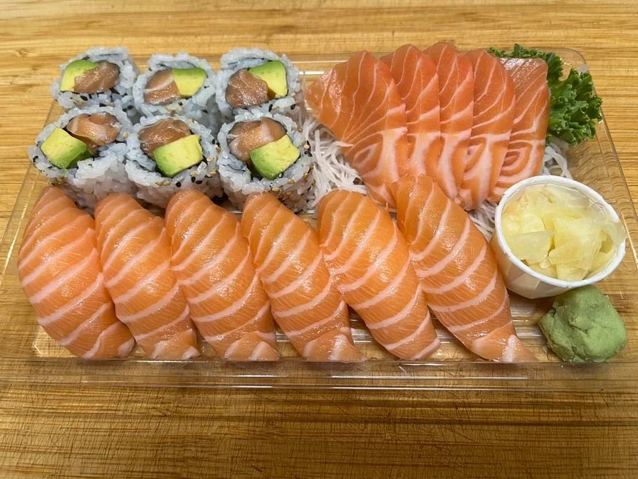 Salmon Sushi Sashimi Maki Combo