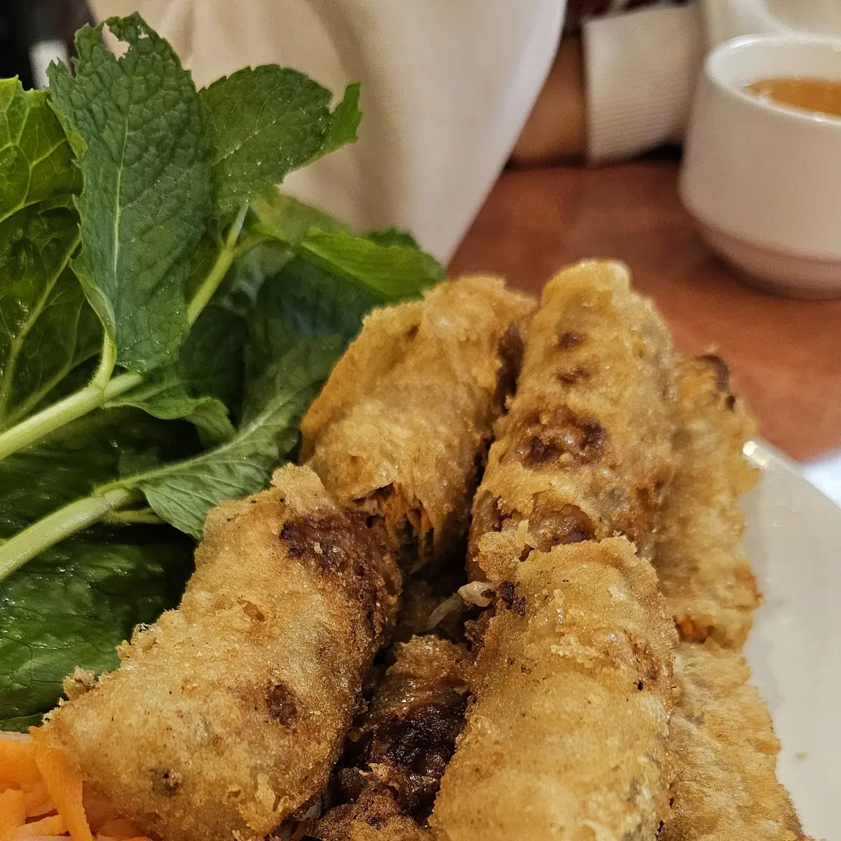 Fried Spring Rolls with Rice Vermicelli (Bun Cha Gio)