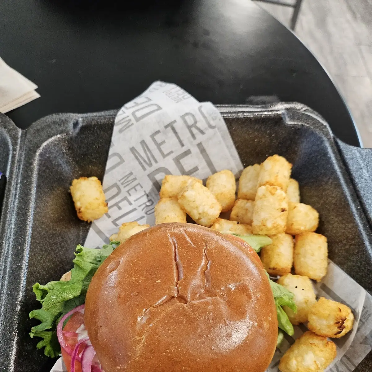 Cal Chicken Sandwich and Tots