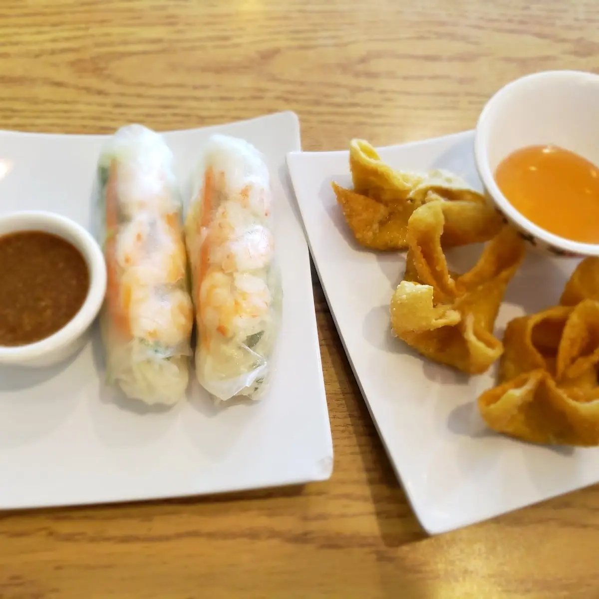 Shrimp Spring Roll and Crab Rangoon