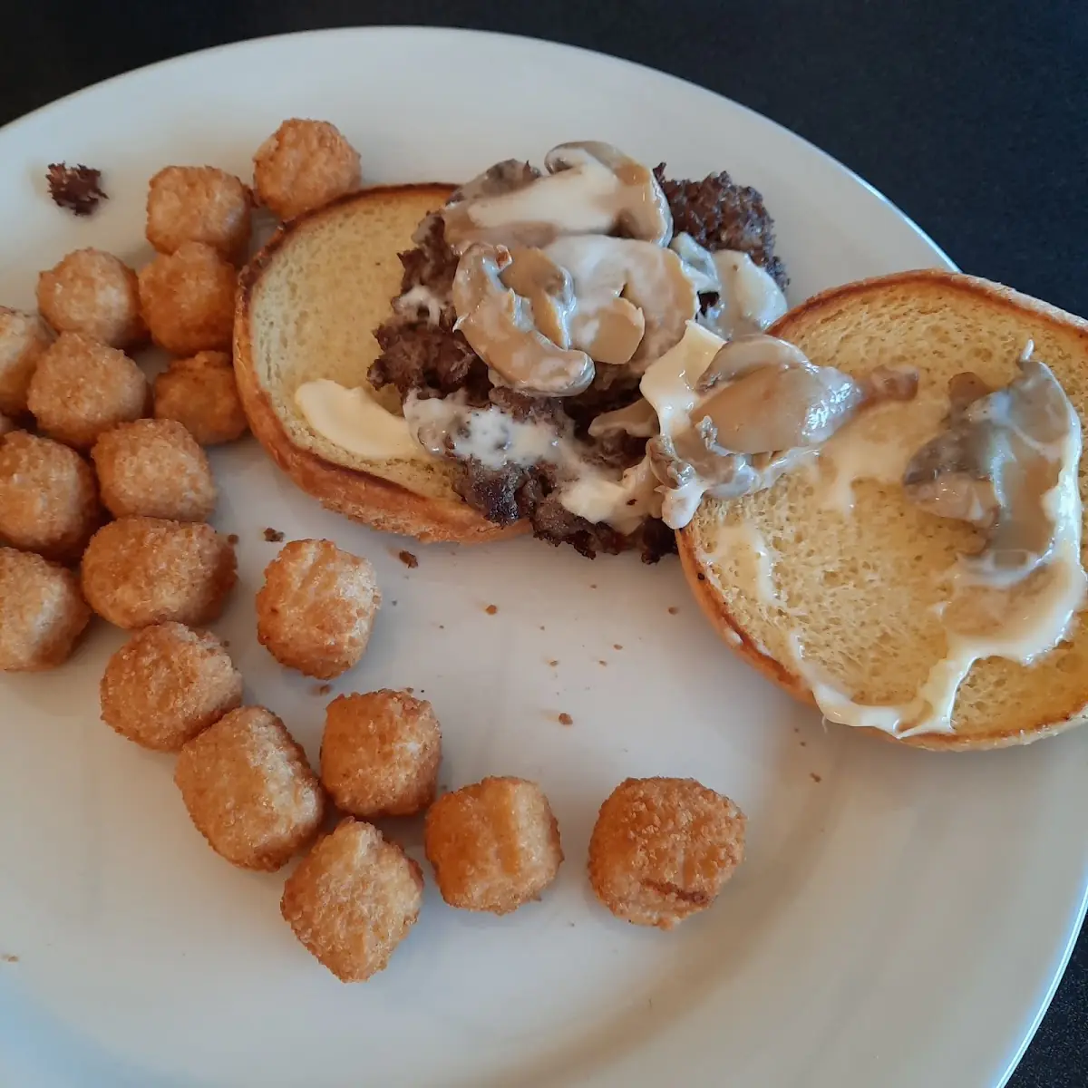 Mushroom Swiss Burger and Pepper Jack Cheese Balls