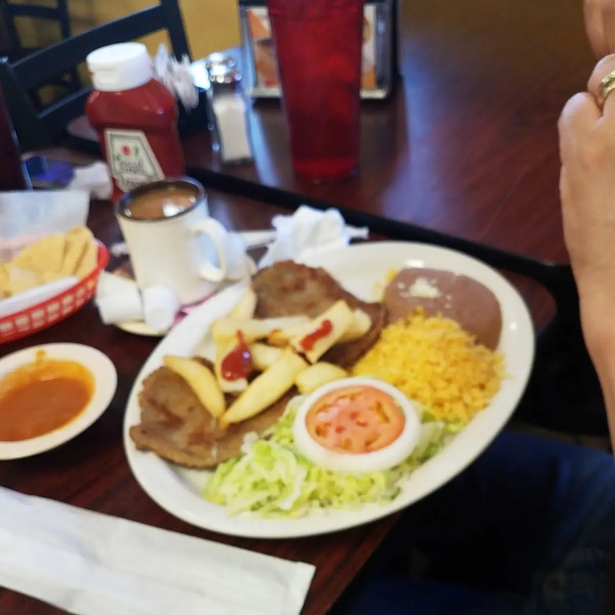 Served with Rice Refried Beans and Side Salad