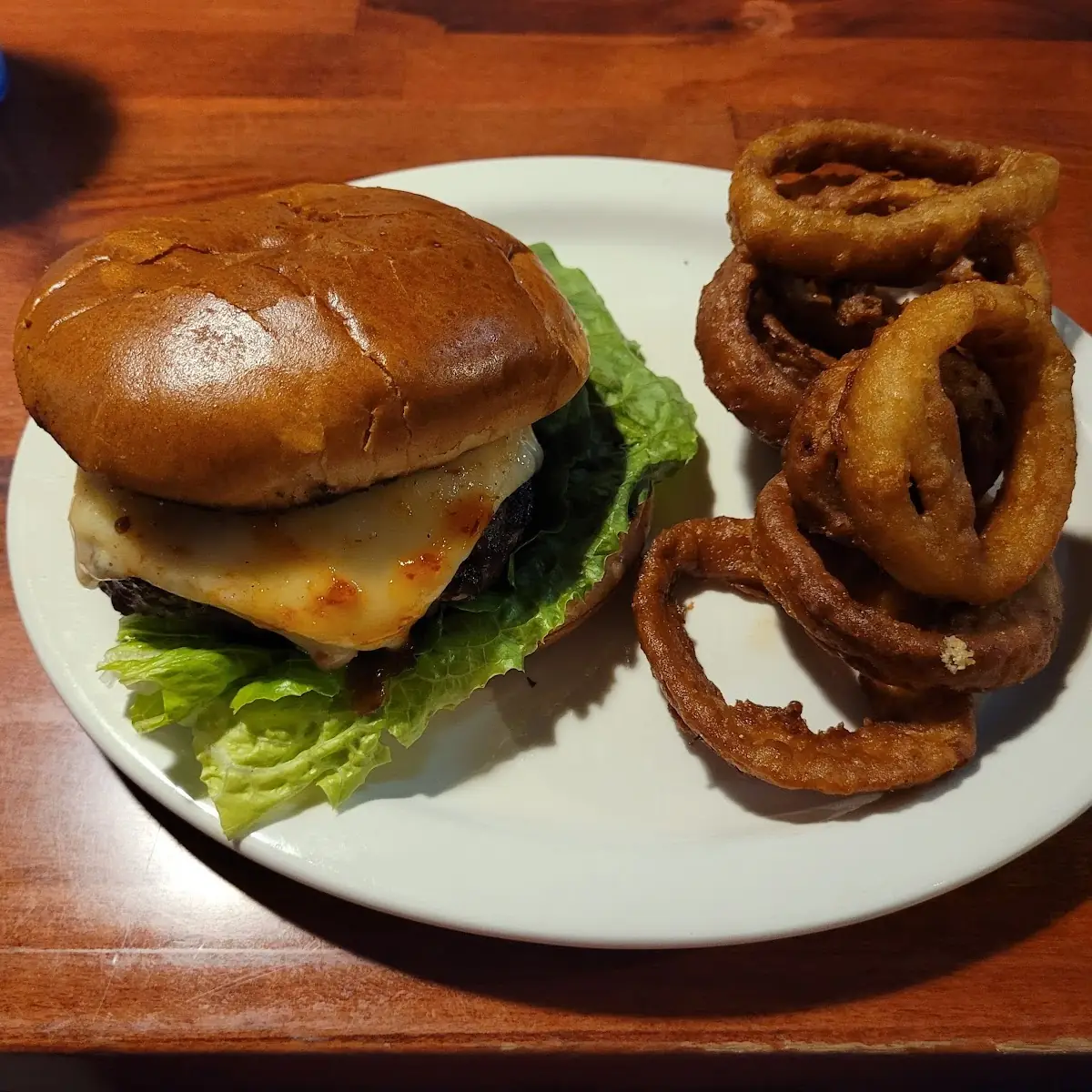 Ghost Burger with Onion Rings