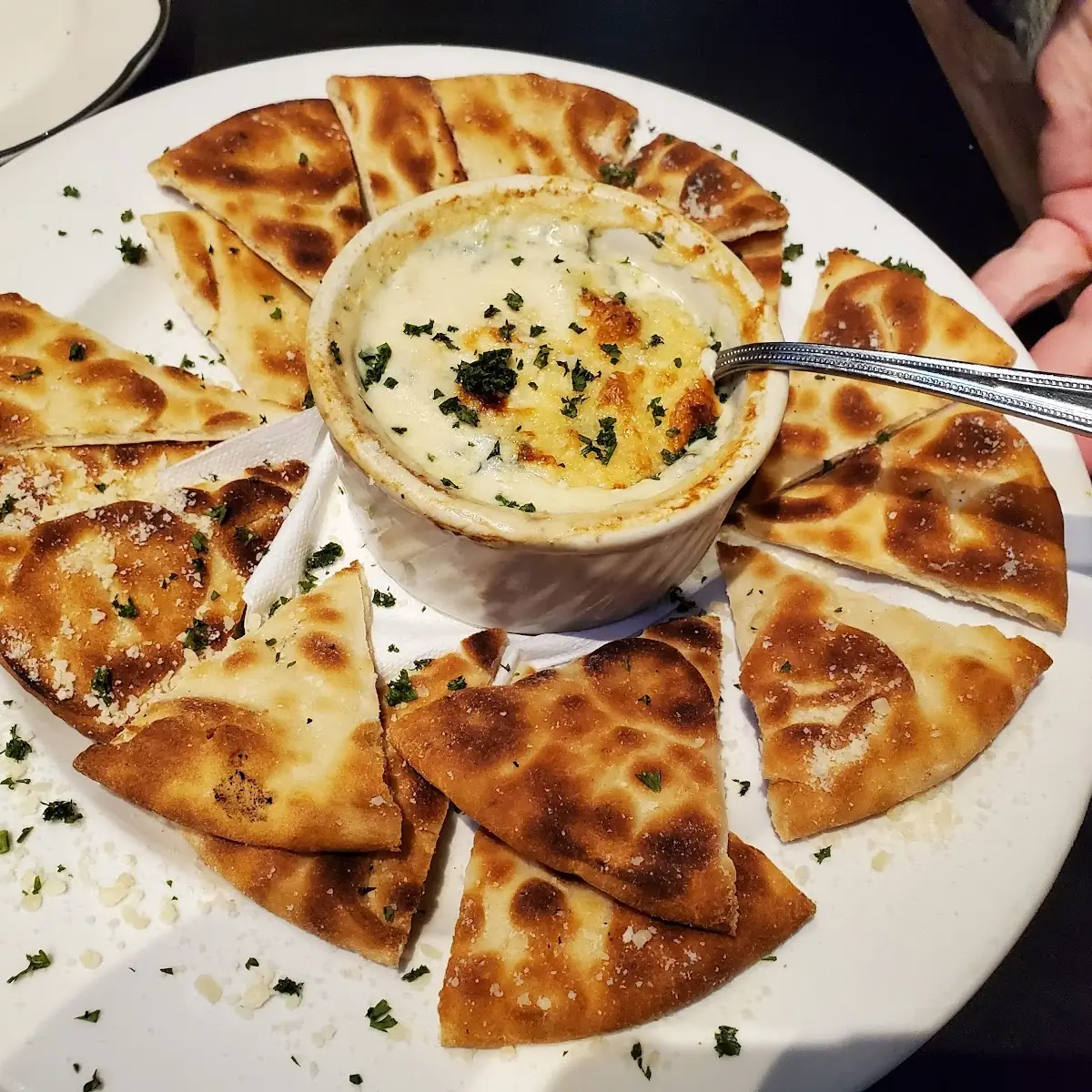 Pita Bread and Spinach and Artichoke Dip