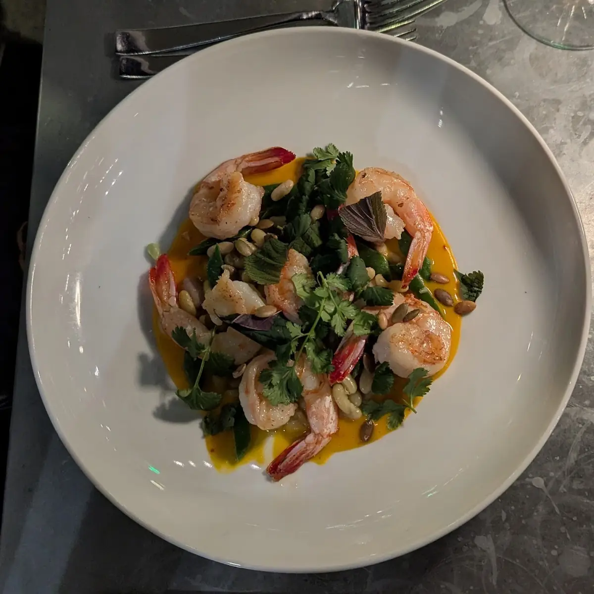 Grilled Shrimp with Beans and Squash