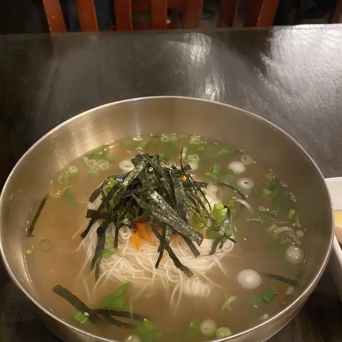 Korean Noodle Soup with Seaweed