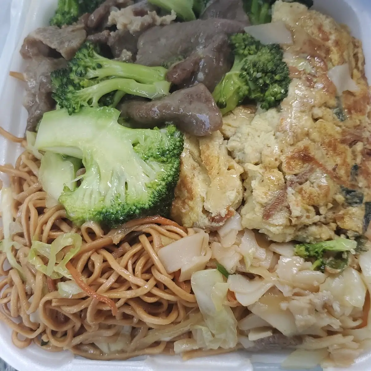Chow Mein Beef Broccoli & Egg Fu Yung