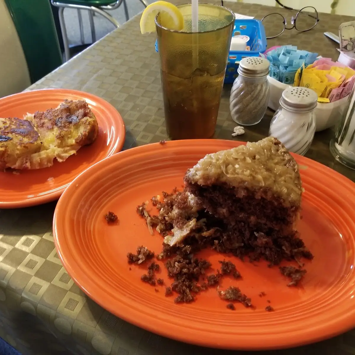 German Chocolate Cake and Cranberry Orange Grilled Muffin