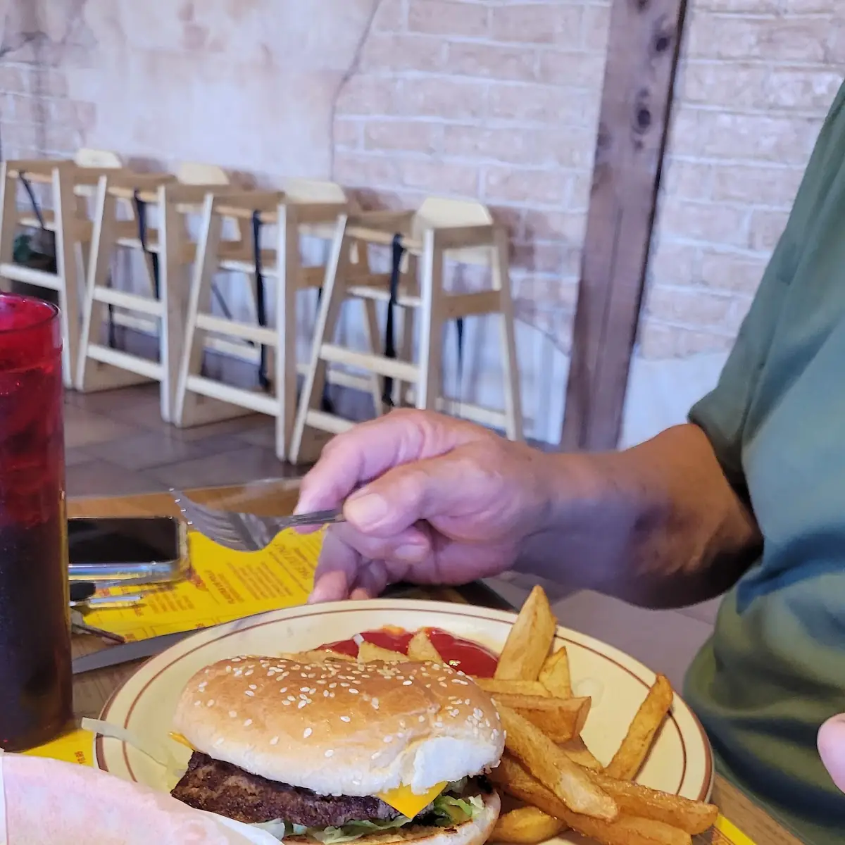 Cheese Burger and Fries